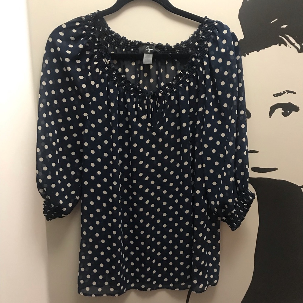 AQUA smocked detail blouse